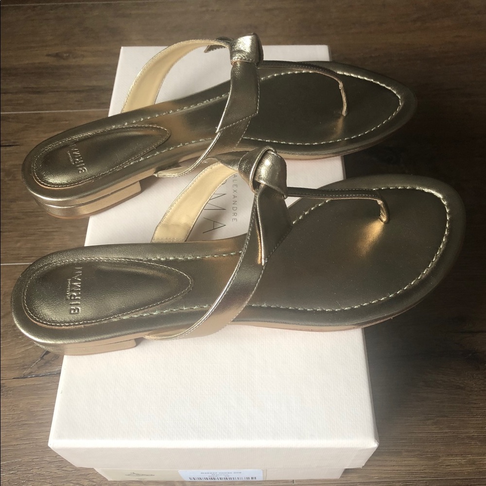 ALEXANDRE BIRMAN-AUTHENTIC NWTGold Leather Sandals - Picture 3 of 12